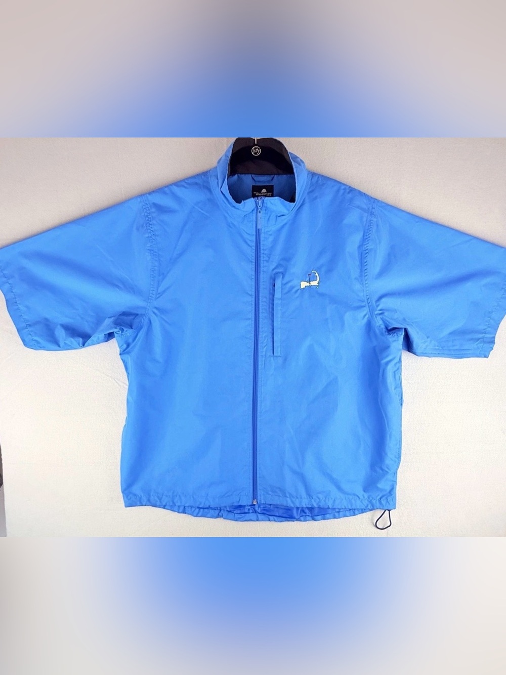 The Weather Co Cape Cod Golf Windbreaker Jacket Men’s Large Blue Short Sleeve